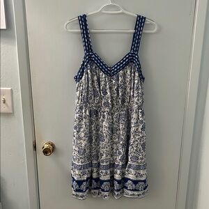 Blue and White Floral Sundress - Women's Summer Dress